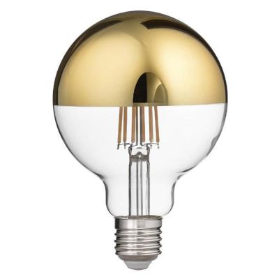 LAMPADINA A SFERA ATTACCO E27 LED 12W LUCE 2700K CON VETRO SPECCHIATO ORO DURATA 15000 ORE GEA LUCE - Cristalensi Shop Online