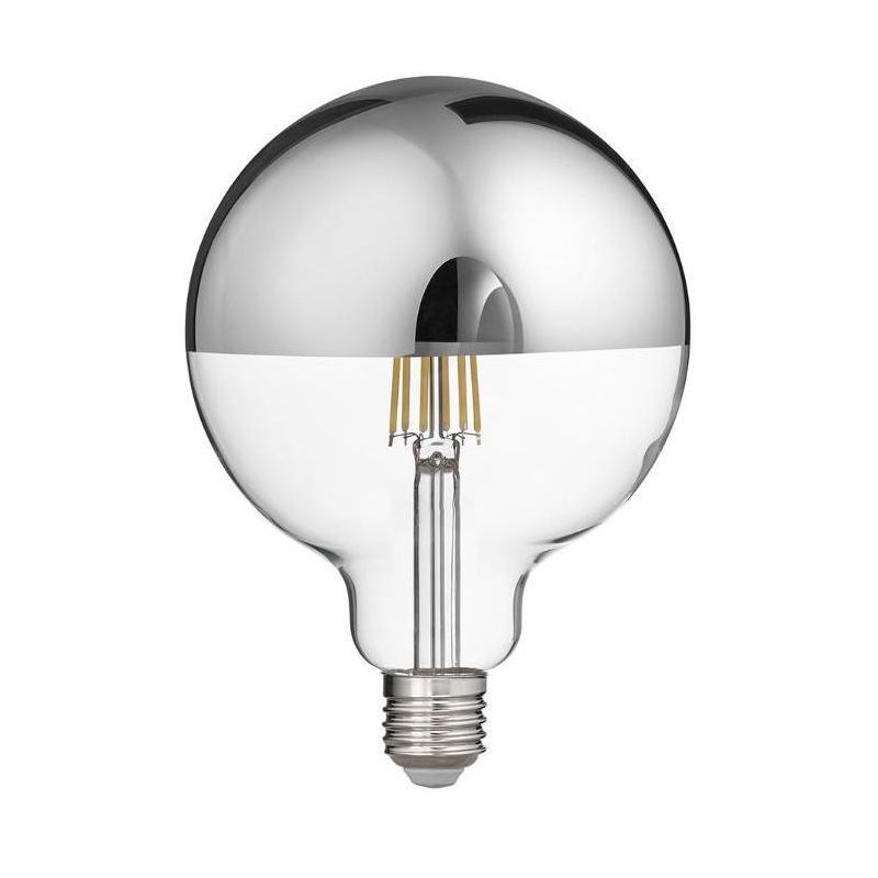 LAMPADINA GLOBO ATTACCO E27 LED 12W LUCE 2700K CON VETRO SPECCHIATO ARGENTO DURATA 15000 ORE GEA LUCE - Cristalensi Shop Online