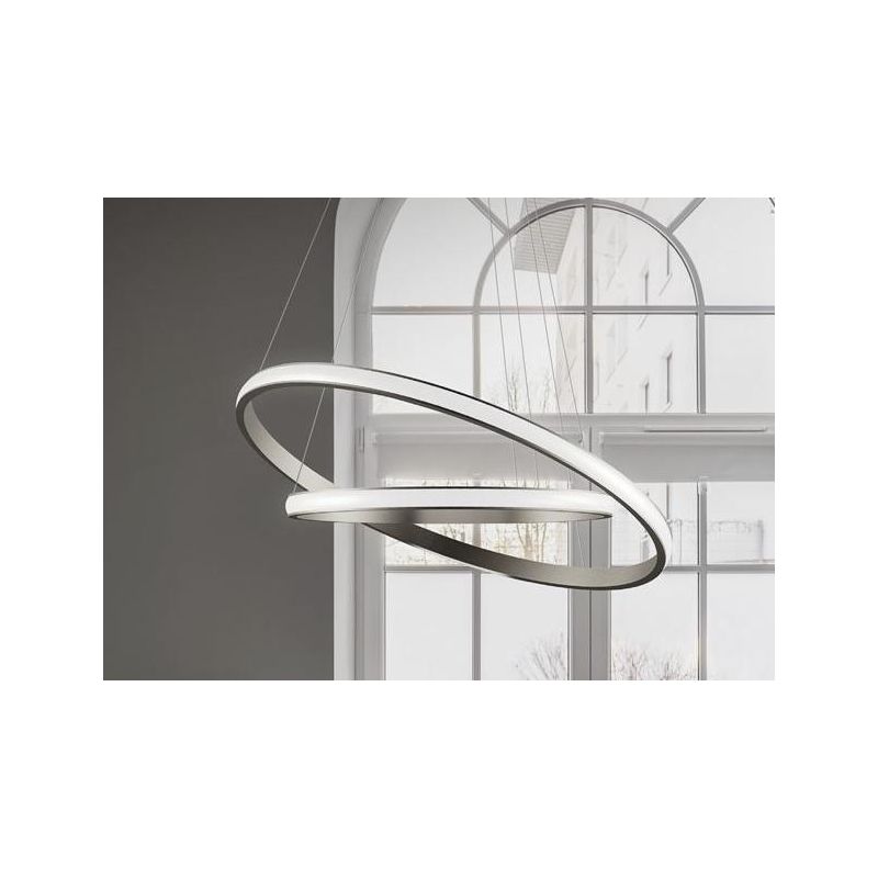 IOLE S2 SOSPENSIONE MODERNA 2 ANELLI LUCE LED 40W LUCE 3000K DIMMERABILE 3 COLORI GEA LUCE - Cristalensi Shop Online