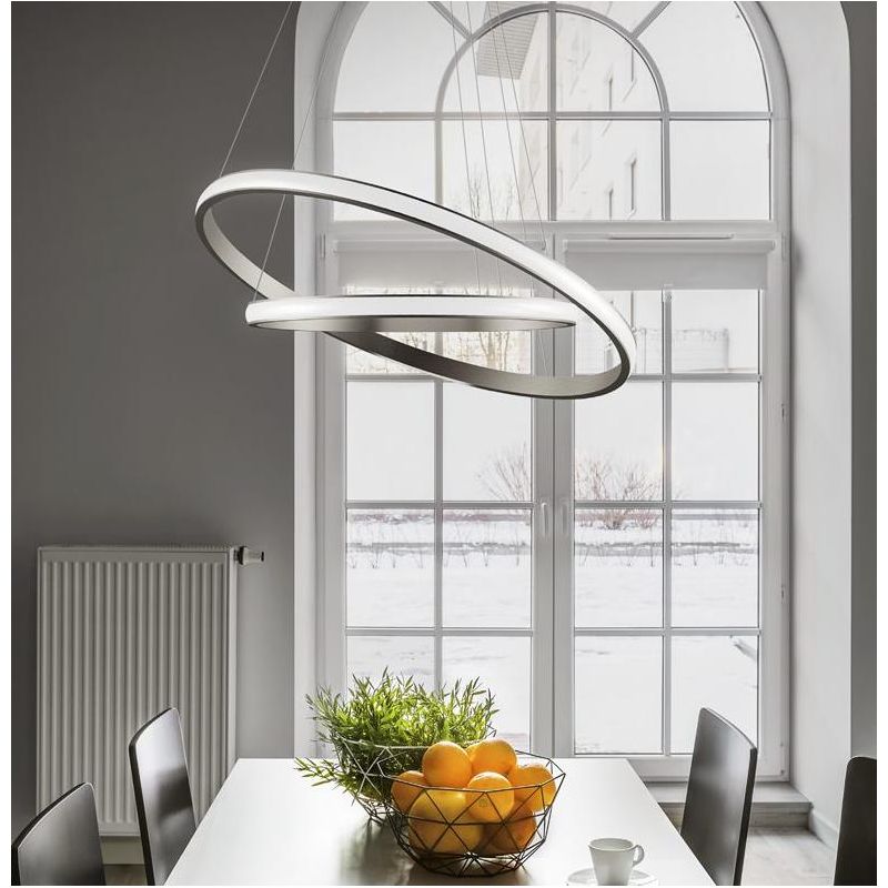 IOLE S2 SOSPENSIONE MODERNA 2 ANELLI LUCE LED 40W LUCE 3000K DIMMERABILE 3 COLORI GEA LUCE - Cristalensi Shop Online