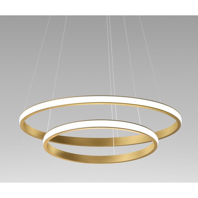 IOLE S2 SOSPENSIONE MODERNA 2 ANELLI LUCE LED 40W LUCE 3000K DIMMERABILE 3 COLORI GEA LUCE - Cristalensi Shop Online