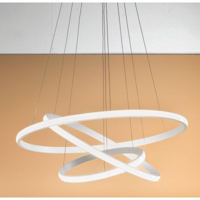 IOLE S3 LAMPADARIO A SOSPENSIONE CON 3 ANELLI LED 60W LUCE 3000K DIMMERABILE 3 COLORI GEA LUCE - Cristalensi Shop Online