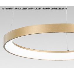KRIZIA S2 SOSPENSIONE MODERNA CON DOPPIO ANELLO LED 88W LUCE DIMMERABILE BIANCO O ORO DELLA GEA LUCE GEA LUCE - Cristalensi Shop 2