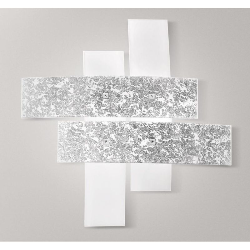 LARA PG PLAFONIERA IN VETRO DI 91X91 CM IN 2 COLORI MODERNA DI GEA LUCE GEA LUCE - Cristalensi Shop Online