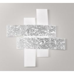 LARA LAMPADA DA SOFFITTO IN VETRO MEDIA IN FOGLIA ORO O ARGENTO DI GEA LUCE GEA LUCE - Cristalensi Shop Online 2