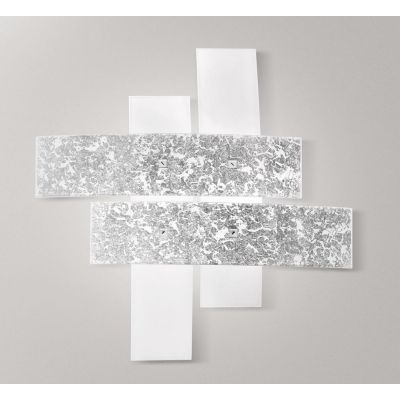 LARA LAMPADA DA SOFFITTO IN VETRO MEDIA IN FOGLIA ORO O ARGENTO DI GEA LUCE GEA LUCE - Cristalensi Shop Online