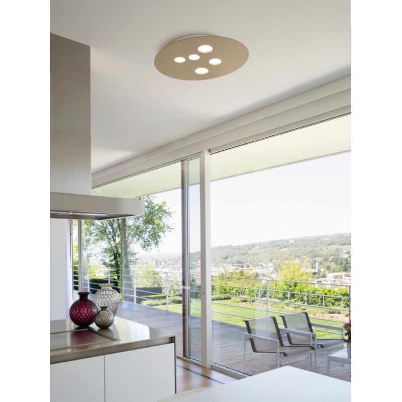 LUNA PM LAMPADA DA SOFFITTO MODERNA 5 LUCI ATTACCO GX53 BIANCA O TORTORA DELLA GEA LUCE GEA LUCE - Cristalensi Shop Online