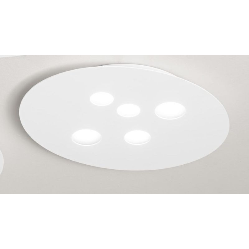 LUNA PM LAMPADA DA SOFFITTO MODERNA 5 LUCI ATTACCO GX53 BIANCA O TORTORA DELLA GEA LUCE GEA LUCE - Cristalensi Shop Online
