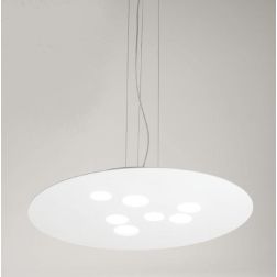 LUNA SOSPENSIONE MODERNA 10 LUCI ATTACCO GX53 BIANCA O TORTORA BIEMISSIONE DI LUCE DELLA GEA LUCE GEA LUCE - Cristalensi Shop On 2