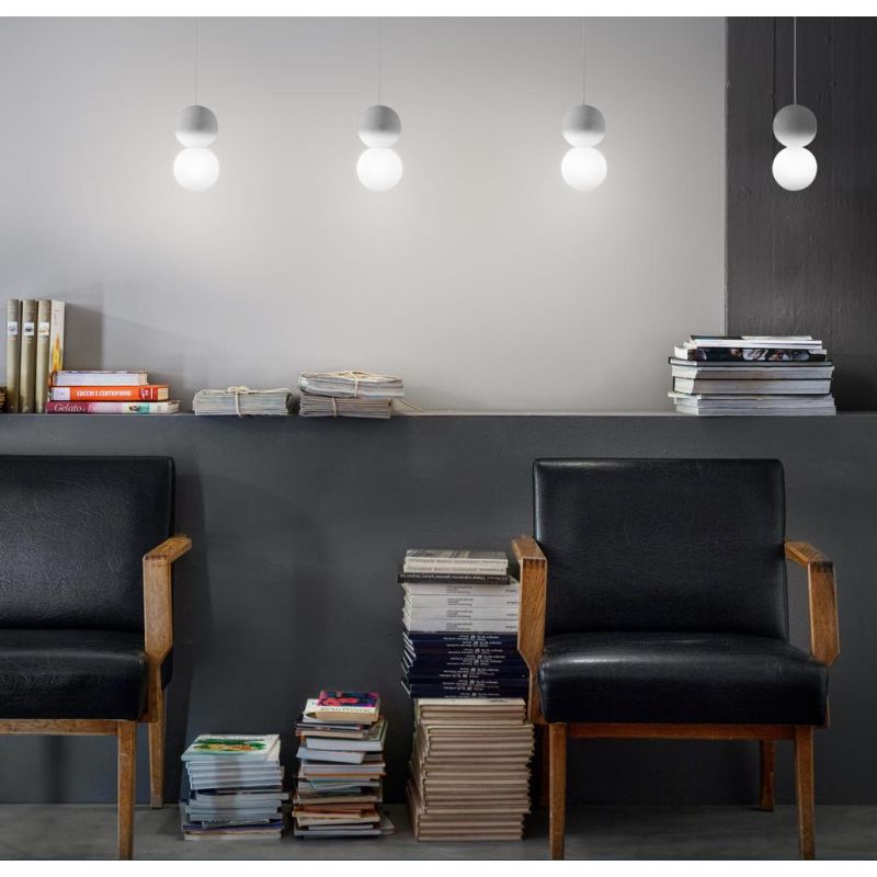 SFERA S SOSPENSIONE SINGOLA MODERNA IN VETRO CON SFERA IN CEMENTO STILE VINTAGE DELLA GEA LUCE GEA LUCE - Cristalensi Shop Onlin