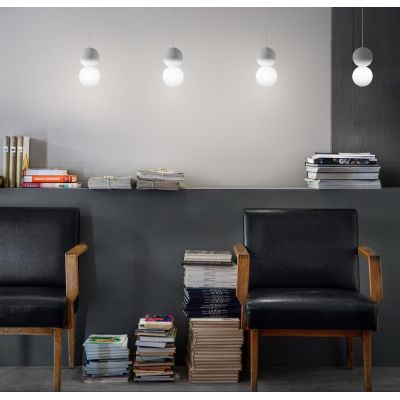 SFERA S SOSPENSIONE SINGOLA MODERNA IN VETRO CON SFERA IN CEMENTO STILE VINTAGE DELLA GEA LUCE GEA LUCE - Cristalensi Shop Onlin