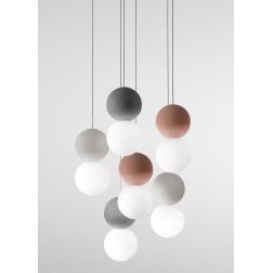 SFERA S6 SOSPENSIONE MODERNA 6 LUCI CON SFERE IN CEMENTO 3 COLORI VINTAGE DELLA GEA LUCE GEA LUCE - Cristalensi Shop Online
