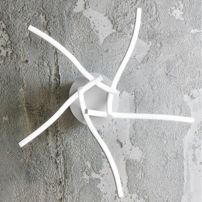 TESSA P5 PLAFONIERA SINUOSA MODERNA LED 38W LUCE 3000K O 4000K ECONOMICA GEA LUCE GEA LUCE - Cristalensi Shop Online