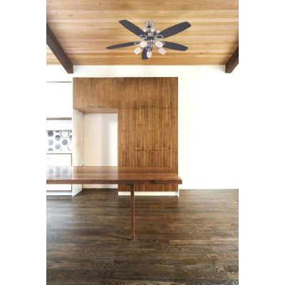JERRY VENTILATORE DA SOFFITTO DIAMETRO 130 CM ACCIAIO SATINATO PALE BICOLORE Globo Lighting - Cristalensi Shop Online