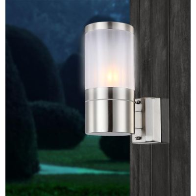 XELOO LAMPADA DA PARETE IN ACCIAIO INOSSIDABILE DA ESTERNO DIFFUSORE BIANCO Globo Lighting - Cristalensi Shop Online