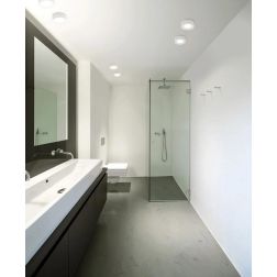 PLAFONIERA PICCOLA ROTONDA IN GESSO BIANCO VERNICIABILE LAMPADINA ATTACCO GX53 CRISTALENSI CERAMICA - Cristalensi Shop Online 2