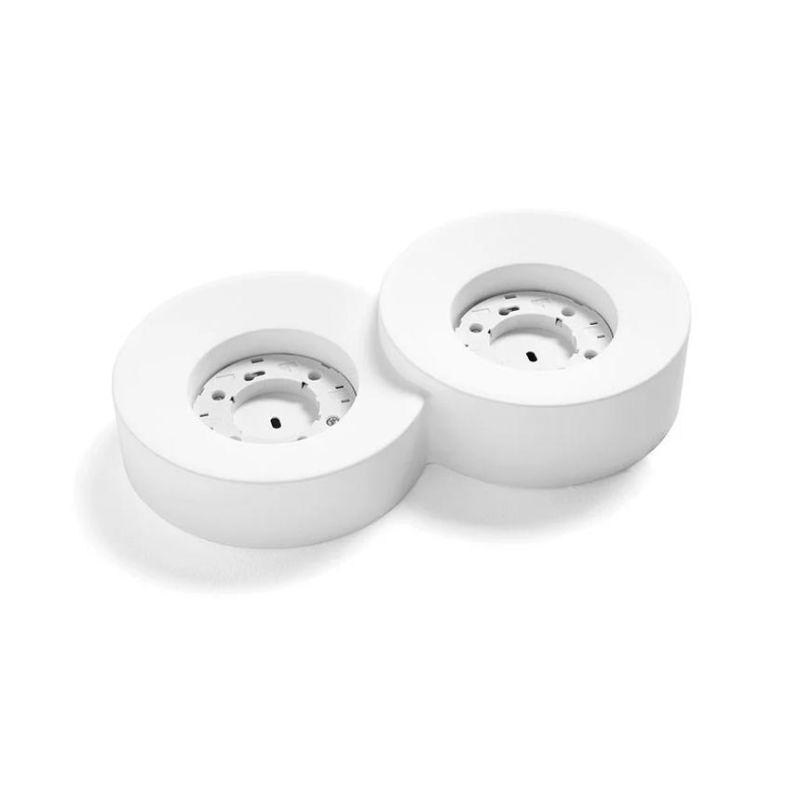 PLAFONIERA A DUE LUCI TONDEGGIANTE IN GESSO BIANCO VERNICIABILE LAMPADINE ATTACCO GX53 CRISTALENSI CERAMICA - Cristalensi Shop O