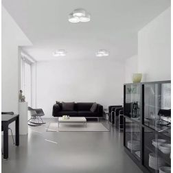 PLAFONIERA A TRE LUCI TONDEGGIANTE IN GESSO BIANCO VERNICIABILE LAMPADINE ATTACCO GX53 CRISTALENSI CERAMICA - Cristalensi Shop O 2