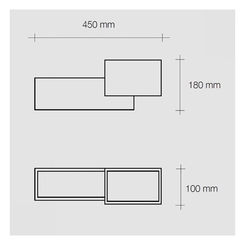 T269 PARO APPLIQUE MODERNA BIEMMISIONE DI LUCE IN GESSO BIANCO VERNICIABILE LAMPADINE ATTACCO G9 Sforzin Illuminazione - Cristal