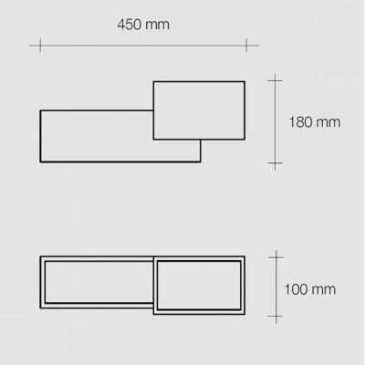 T269 PARO APPLIQUE MODERNA BIEMMISIONE DI LUCE IN GESSO BIANCO VERNICIABILE LAMPADINE ATTACCO G9 Sforzin Illuminazione - Cristal