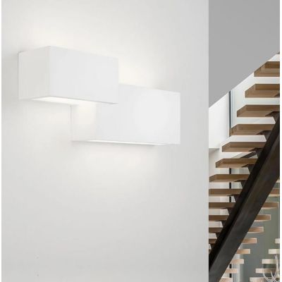 T269 PARO APPLIQUE MODERNA BIEMMISIONE DI LUCE IN GESSO BIANCO VERNICIABILE LAMPADINE ATTACCO G9 Sforzin Illuminazione - Cristal
