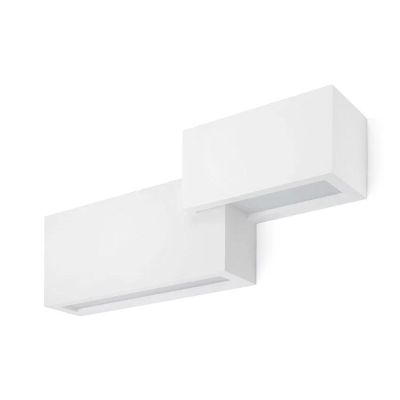 T269 PARO APPLIQUE MODERNA BIEMMISIONE DI LUCE IN GESSO BIANCO VERNICIABILE LAMPADINE ATTACCO G9 Sforzin Illuminazione - Cristal