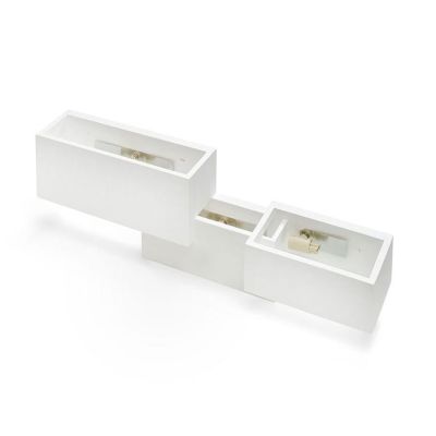 T270 PARO APPLIQUE MODERNA A BIEMMISIONE DI LUCE IN GESSO BIANCO VERNICIABILE LAMPADINE ATTACCO G9 Sforzin Illuminazione - Crist