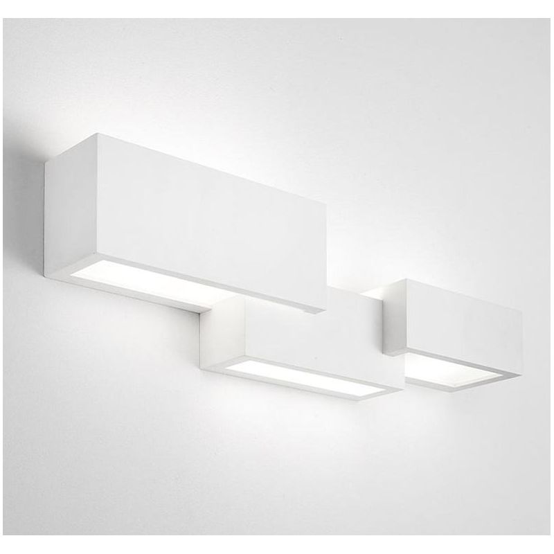 T270 PARO APPLIQUE MODERNA A BIEMMISIONE DI LUCE IN GESSO BIANCO VERNICIABILE LAMPADINE ATTACCO G9 Sforzin Illuminazione - Crist