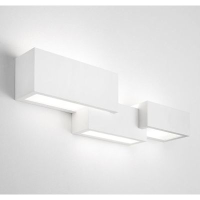 T270 PARO APPLIQUE MODERNA A BIEMMISIONE DI LUCE IN GESSO BIANCO VERNICIABILE LAMPADINE ATTACCO G9 Sforzin Illuminazione - Crist