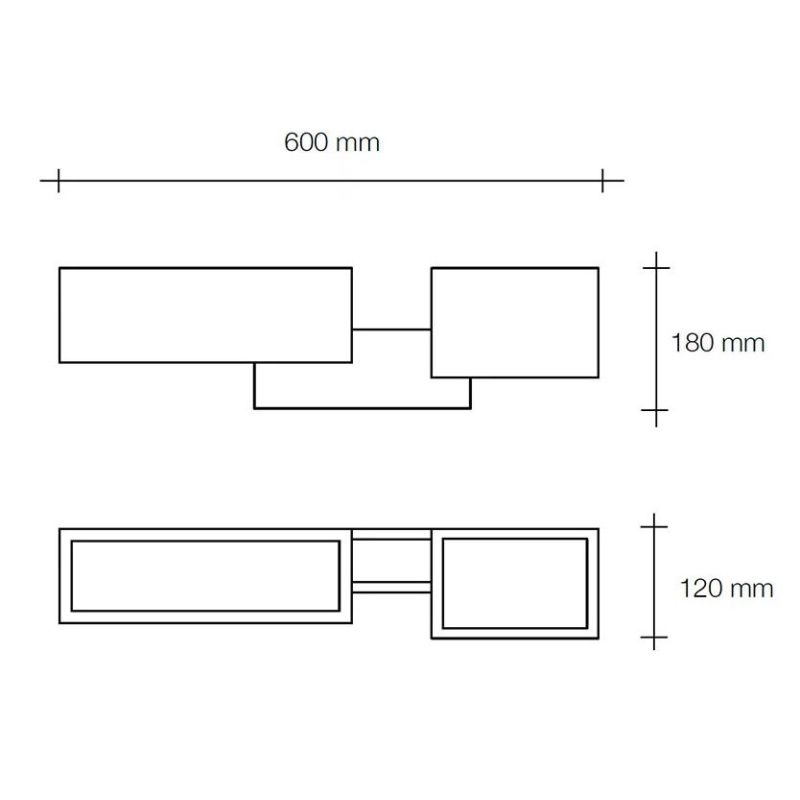 T270 PARO APPLIQUE MODERNA A BIEMMISIONE DI LUCE IN GESSO BIANCO VERNICIABILE LAMPADINE ATTACCO G9 Sforzin Illuminazione - Crist