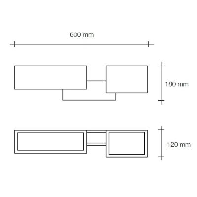 T270 PARO APPLIQUE MODERNA A BIEMMISIONE DI LUCE IN GESSO BIANCO VERNICIABILE LAMPADINE ATTACCO G9 Sforzin Illuminazione - Crist