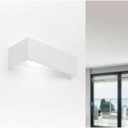 T174.10 TEOS APPLIQUE MODERNA BIEMMISIONE DI LUCE GESSO BIANCO VERNICIABILE LAMPADINE ATTACCO G9 Sforzin Illuminazione - Cristal 2