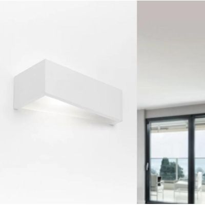 T174.10 TEOS APPLIQUE MODERNA BIEMMISIONE DI LUCE GESSO BIANCO VERNICIABILE LAMPADINE ATTACCO G9 Sforzin Illuminazione - Cristal