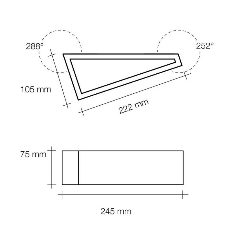 T174.10 TEOS APPLIQUE MODERNA BIEMMISIONE DI LUCE GESSO BIANCO VERNICIABILE LAMPADINE ATTACCO G9 Sforzin Illuminazione - Cristal