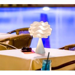 CLOUD LAMPADA DA TAVOLO D28 IN POLILUX BIANCO CON BASE A CONO DESIGN MODERNO DI LINEA ZERO Linea Zero - Cristalensi Shop Online 2