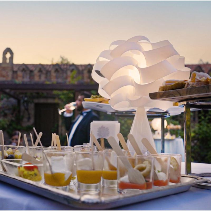 CLOUD LAMPADA DA TAVOLO D28 IN POLILUX BIANCO CON BASE A CONO DESIGN MODERNO DI LINEA ZERO Linea Zero - Cristalensi Shop Online