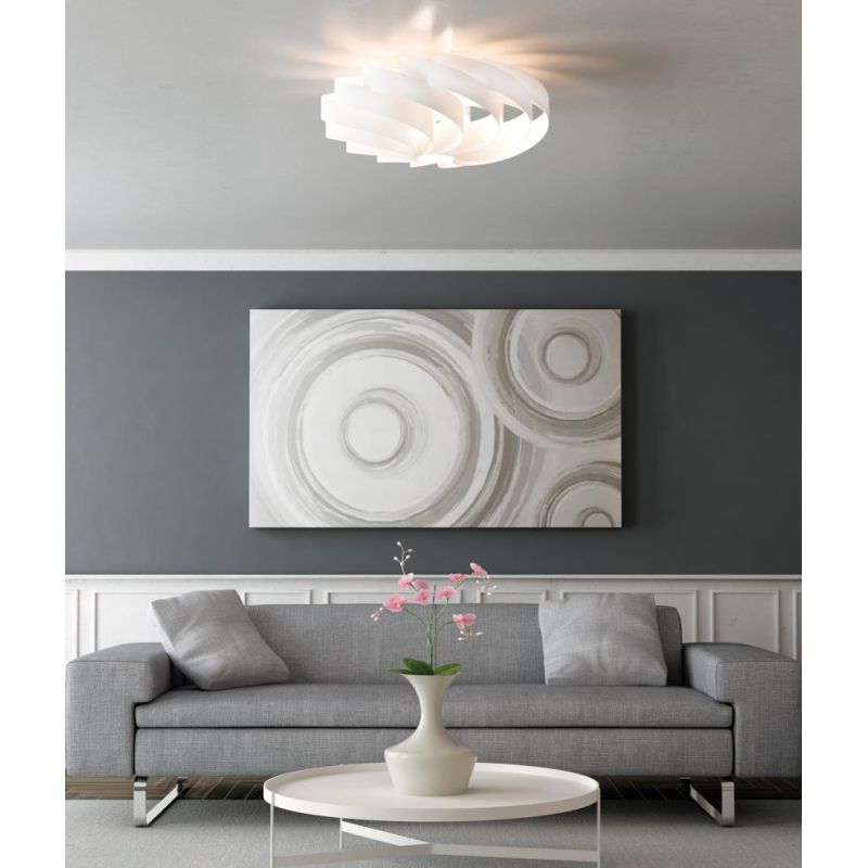 FLAT PLAFONIERA MODERNA CON DIAMETRO 50 CM IN POLILUX 6 COLORI DELLA LINEA ZERO Linea Zero - Cristalensi Shop Online