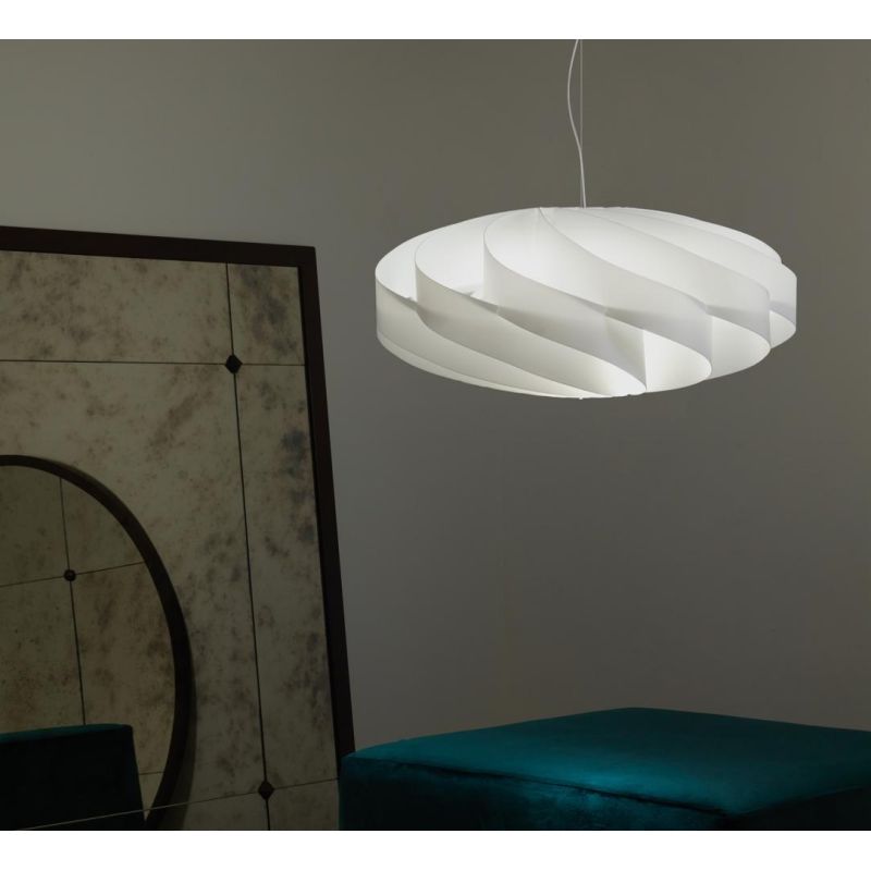 FLAT SOSPENSIONE DIAMETRO 50 CM IN POLILUX 6 COLORI PORTALAMPADE 1XE27 DI LINEA ZERO Linea Zero - Cristalensi Shop Online