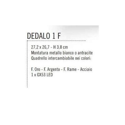 DEDALO PICCOLA PLAFONIERA IN METALLO ANTRACITE CON QUADRELLI IN 8 COLORI A SCELTA LAMPADINE GX53 Illuminando - Cristalensi Shop