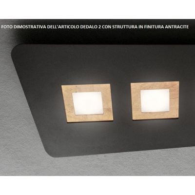 DEDALO PLAFONIERA 2 LUCI IN METALLO ANTRACITE CON QUADRELLI IN 8 COLORI A SCELTA LAMPADINE GX53 Illuminando - Cristalensi Shop O