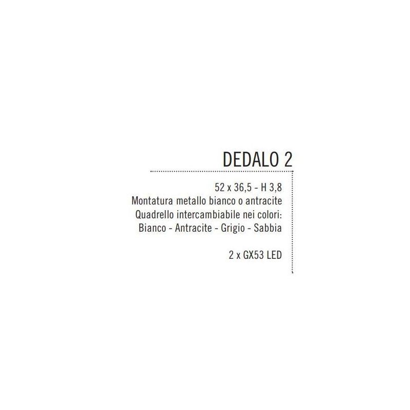 DEDALO PLAFONIERA 2 LUCI IN METALLO ANTRACITE CON QUADRELLI IN 8 COLORI A SCELTA LAMPADINE GX53 Illuminando - Cristalensi Shop O
