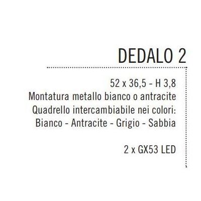 DEDALO PLAFONIERA 2 LUCI IN METALLO ANTRACITE CON QUADRELLI IN 8 COLORI A SCELTA LAMPADINE GX53 Illuminando - Cristalensi Shop O