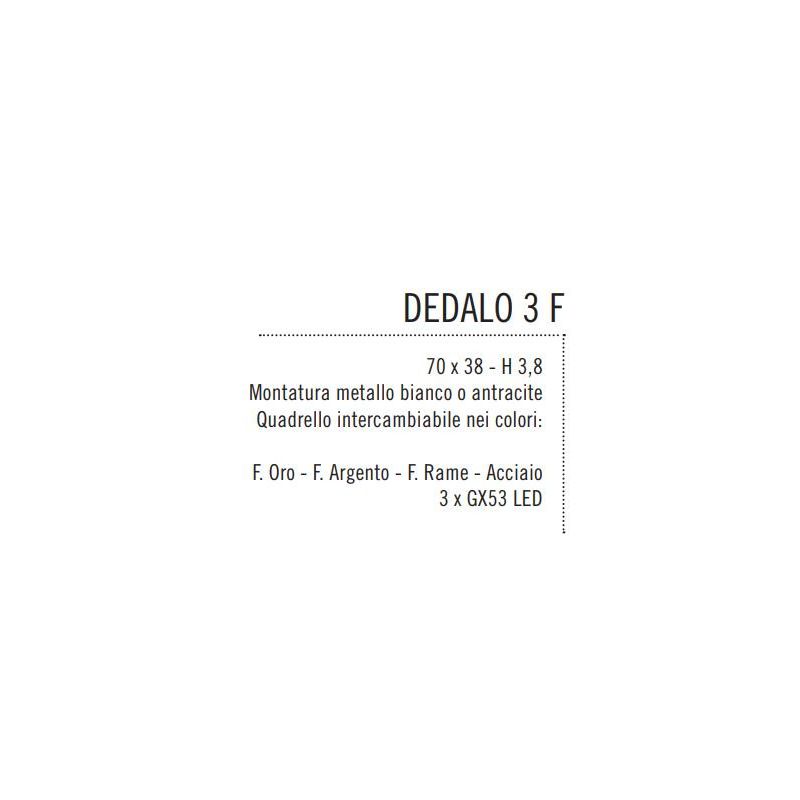 DEDALO PLAFONIERA 3 LUCI IN METALLO BIANCO CON QUADRELLI IN 8 COLORI A SCELTA LAMPADINE GX53 Illuminando - Cristalensi Shop Onli