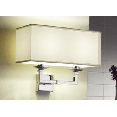 LEDA AP2 LAMPADA DA PARETE CROMO LUCIDO CON PARALUME DI TESSUTO RETTANGOLARE CRISTALENSI TUSCANY - Cristalensi Shop Online