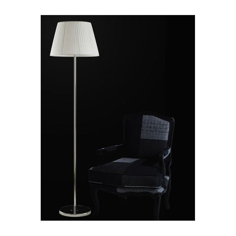 FILIPPA PIANTANA MODERNA IN METALLO CROMO LUCIDO CON PARALUME BIANCO O NERO ATTACCO 1XE27 Padana Lampadari - Cristalensi Shop On