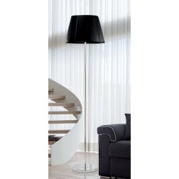 FILIPPA PIANTANA MODERNA IN METALLO CROMO LUCIDO CON PARALUME BIANCO O NERO ATTACCO 1XE27 Padana Lampadari - Cristalensi Shop On