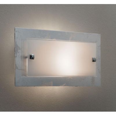 ALEXIA APPLIQUE MODERNA LARGHEZZA CM 32 CON VETRO BIANCO E VETRO DECORATO IN 4 FINITURE Padana Lampadari - Cristalensi Shop Onli