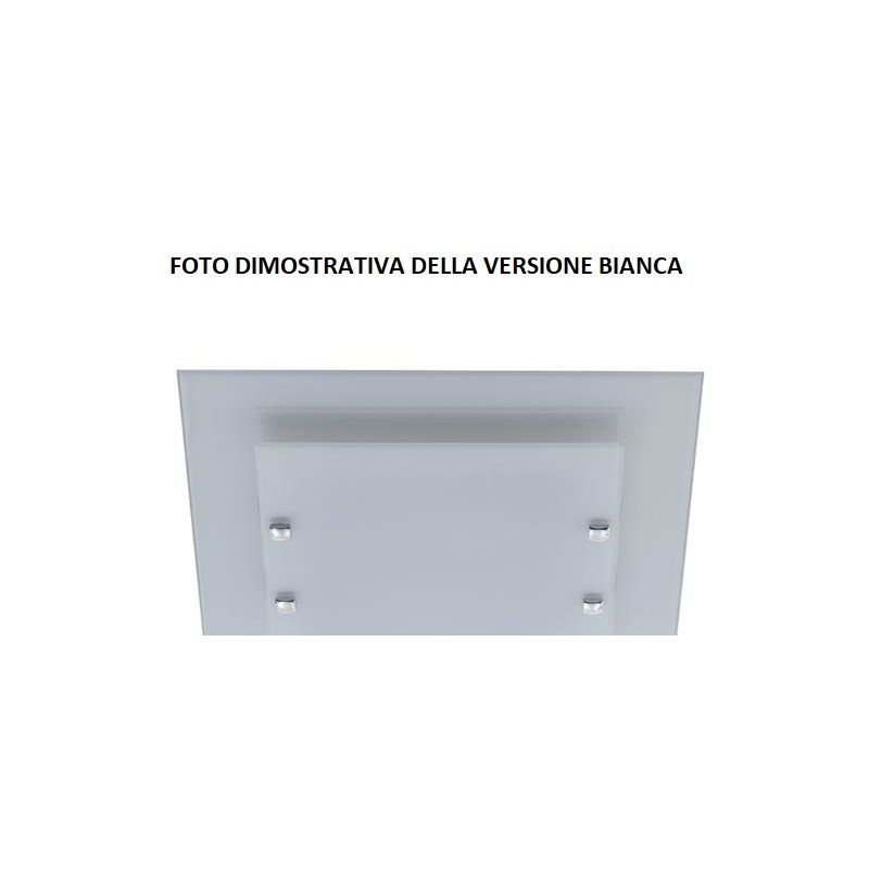 ALEXIA PLAFONIERA MODERNA CM 45X45 CON VETRO BIANCO E VETRO DECORATO 4 FINITURE Padana Lampadari - Cristalensi Shop Online