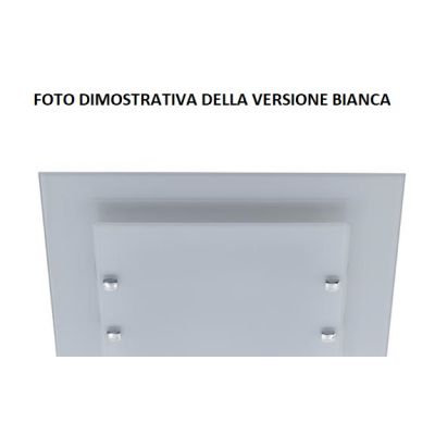ALEXIA PLAFONIERA MODERNA CM 45X45 CON VETRO BIANCO E VETRO DECORATO 4 FINITURE Padana Lampadari - Cristalensi Shop Online