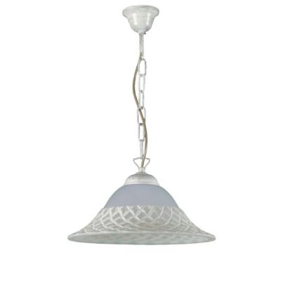 PAMELA SOSPENSIONE SINGOLA D35 CLASSICA METALLO BIANCO-ARGENTO DIFFUSORE IN VETRO ALABASTRO Padana Lampadari - Cristalensi Shop 